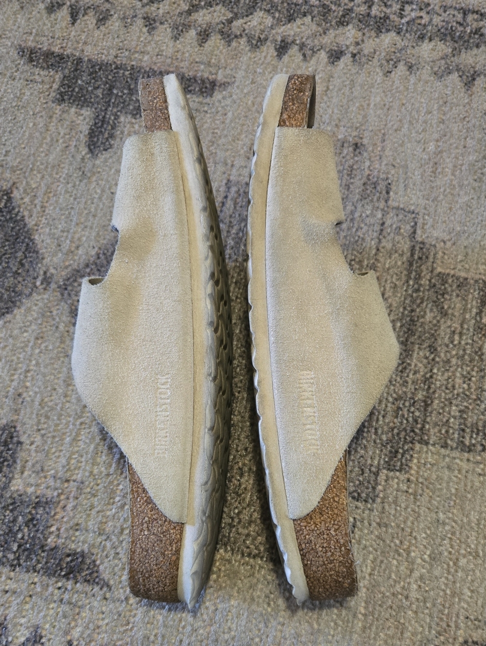 Birkenstonck Beige Suede Double-Buckle Sandals - Picture 5 of 10